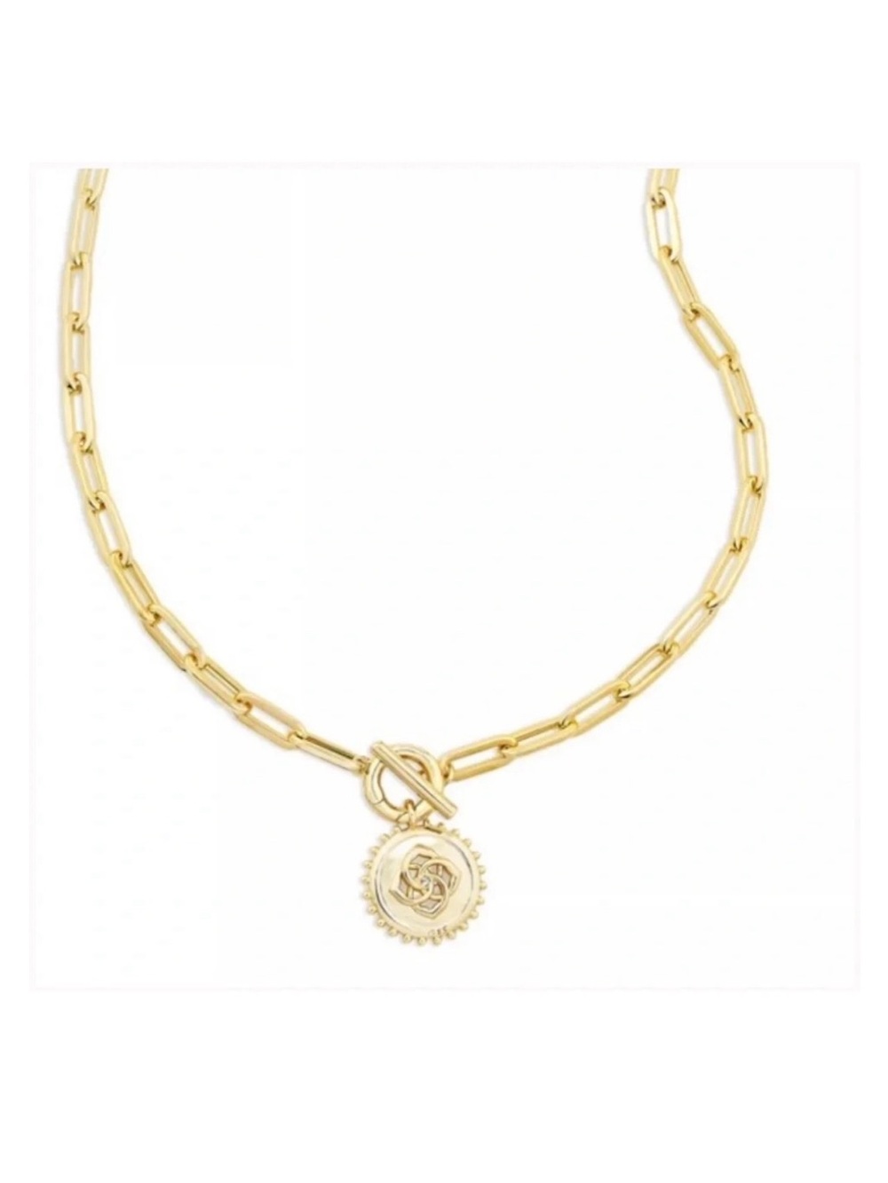 LAST CHANCE KENDRA SCOTT Gold Brielle Medallion Chain Necklace NEW